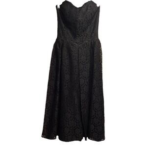 Lola Brent Vtg Whimsigoth Dress Corset Lace XS Black Boning Witch Prom Romantic